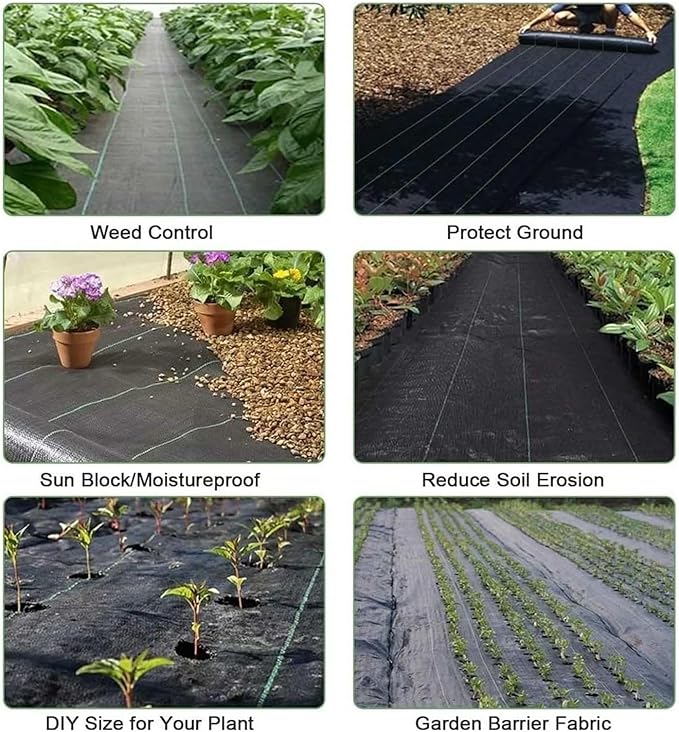 Driveway Fabric Weed Barrier Landscape Fabric Weed Control Film Fabric Ground Cover Membrane for Gardening Farming Agriculture(0.9x15m)