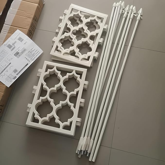 150cm 190cm 220cm 280cm Garden Trellis PE-Coated Metal Trellis Frame for Indoor Outdoor Support Netting for Climbing Plants Fencing Decorative Easy to Install(White85 * 150cm)