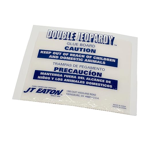 Double Jeopardy Flat Glue Board – 8.5 x 5.25 – High-Strength Rodent and Insect Trap – Durable Non-Toxic Adhesive Surface – Effective Pest Control Solution – 72 Boards