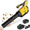 20V Cordless Leaf Blower 450CFM/110MPH Brushless Blower with Variable Speed Lightweight for Lawn Care Snow Blowing Yard Cleaning 4.0Ah Battery (Quick Charger Included)