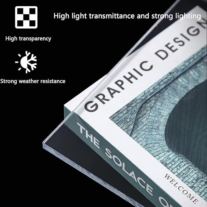 Clear Polycarbonate Sheet Roof Panels 3.3x3.3ft Acrylic Plastic Sheet for GreenhousesShedsCarportsHutsKennelsEasy to Cut