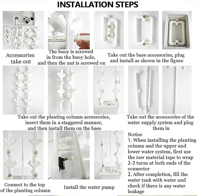Hydroponic Kits Hydroponic Tower Garden Hydroponics System for Herbs Fruits and Indoor Vegetables 15 Tiers 45 Plants Beginner Hydroponics System