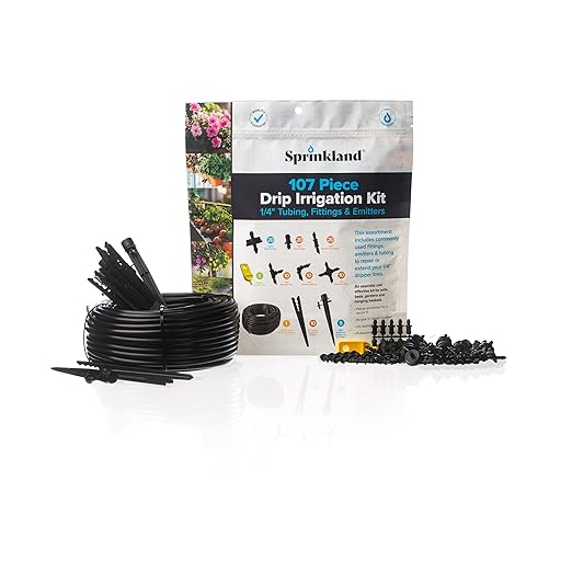 Drip Irrigation Repair and Extension Kit | Made in USA | 107 Piece | 1/4” Fittings Emitters &amp Tubing