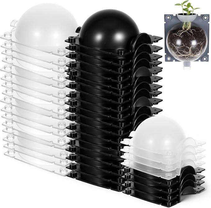 30 Pcs Air Layering Pods Reusable Half Black Half Transparent Grafting Balls Air Layering Propagation Kit for Plant Rooting Medium Size Rooting Box for Fast Propagation