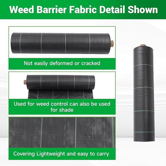 Weed Barrier Fabric Planting Cover - 4 x 200 FT Heavy Duty Landscape Fabric Ground Cover Block for Outdoor Planting