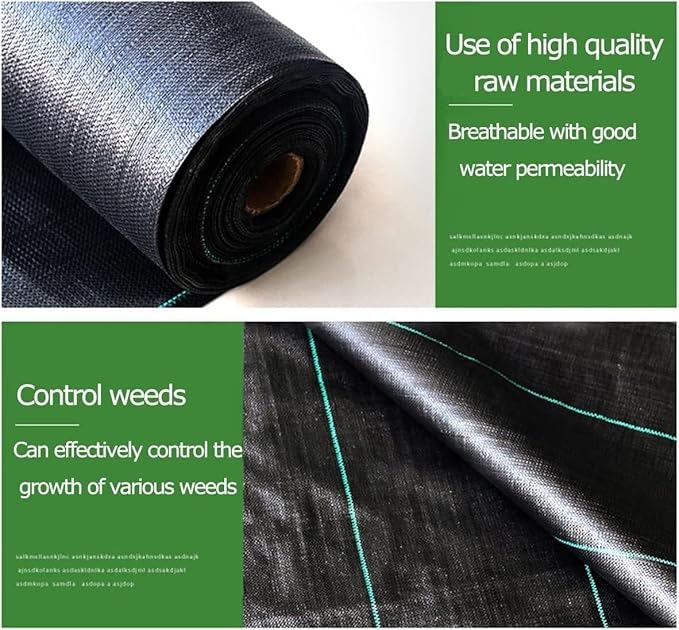 Folded Ground Cover MembraneWeed Membrane Weed Barrier Fabric Weed Control Fabric Ground Cover Membrane Garden Landscaping Fabric for Gardening Farming Agriculture(0.9x76m)