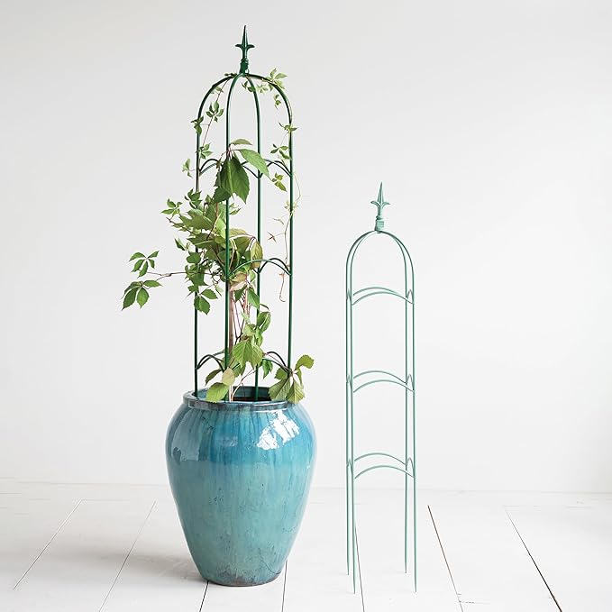 Creative Co-Op 2-Piece Powder Coated Metal Trellis Green and Mint Color