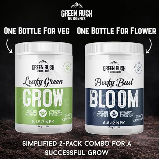 Organic Veg to Harvest Double Pack – Indoor &amp Outdoor Fertilizer for Leafy Greens Vegetables Herbs &amp More – Grow &amp Bloom Combo (500g - 4 Plants)