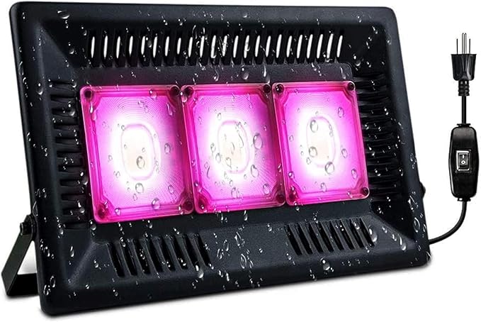 Kolem LED Grow Lights 450W Outdoor Grow Light Full Spectrum Plants Light Waterproof Natural Heat Dissipation No Noise LED Grow Panel Light for Indoor Plants Greenhouse Garden(Gift Hooks)