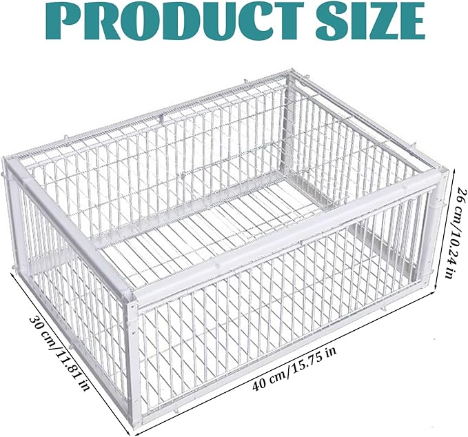 Metal Pigeon Trap with One-Way Entries &amp Skylight Bird Cage for Farms &amp Gardens/16x12x10 Inch