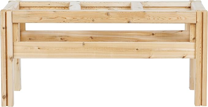 Greenes Fence Three Bucket Elevated Cedar Wood Garden Frame 43 in. x 16 in. x 20 in. - Made in USA with North American Cedar