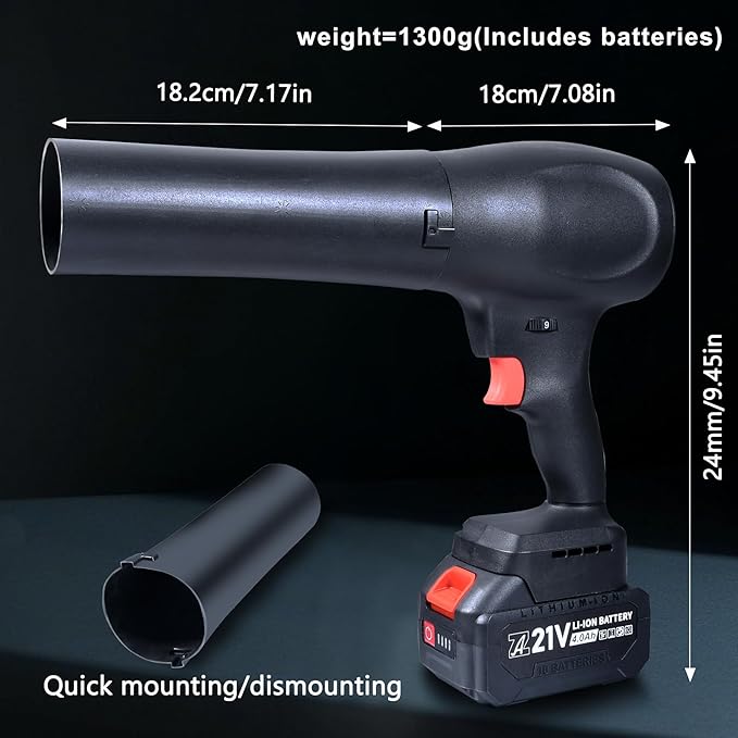 mini Cordless Dry Blower Small Leaf Blower Turbo Blades130000RPM with 1 Batteryfor Blowing dust Leaves Keyboards mainframes car Indoor Outdoor Lightweight