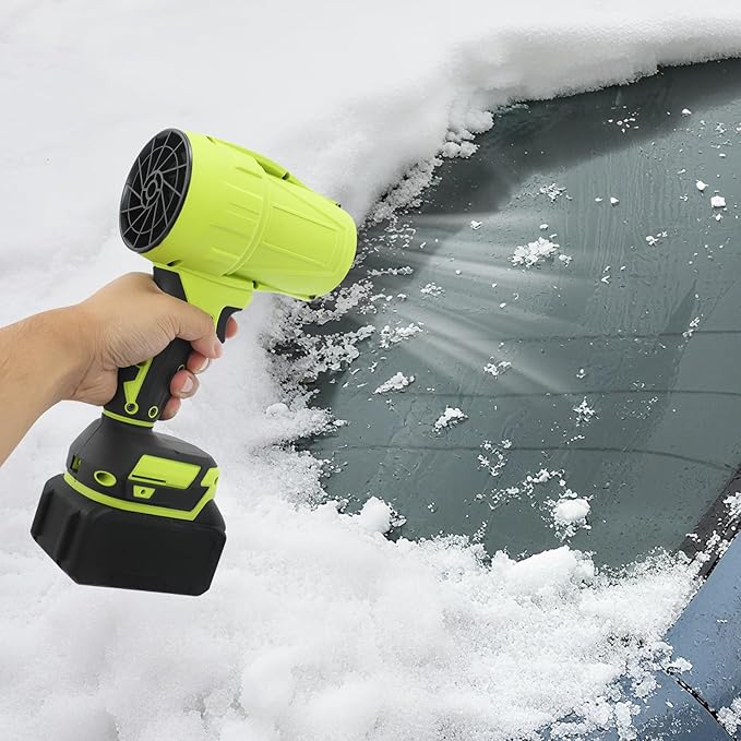 Handheld Electric Cordless Leaf Blower 21000RPM Leaf Blower with 540G Wind Pressure &amp 450W Power Handheld Blowers with 2 Battery &amp 1 Charger for Blow Leaves &amp Dust (Green)