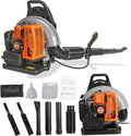 Backpack Leaf Blower 52CC 2-Stroke Gas Powered Leaf Blower 550CFM 1.25KW Air-Cooled Power Blower Snow Blower for Lawn Care Yard Dust Debris (Grey)
