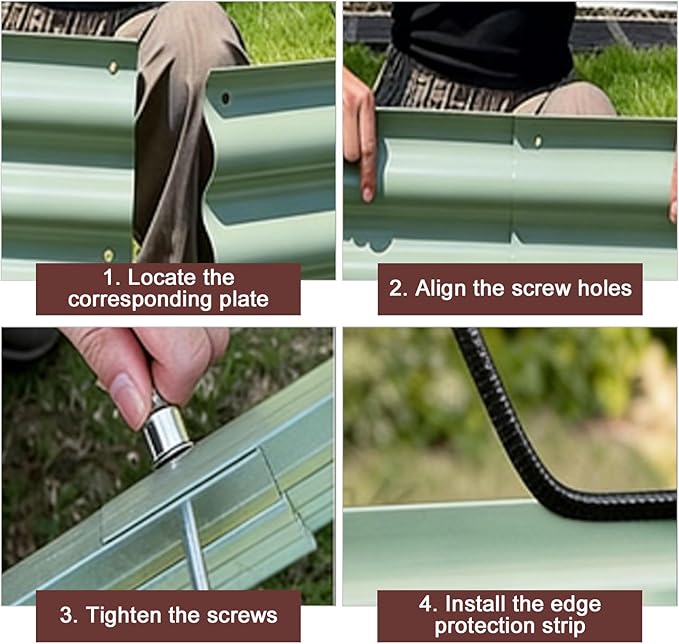 Galvanized Raised Garden Bed OutdoorLarge Raised Bed for GardeningMetal Planter BoxCorrosion Resistant Easy Assemblyfor VegetablesFruitsFlowers (Olive Green150x150x43cm)