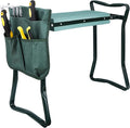 Smartxchoices Folding Garden Kneeler Seat Garden Bench Stool with Handles Multi-use Pouch Heavy Duty Yard Gardening Chair with Soft Kneeling PadGreen