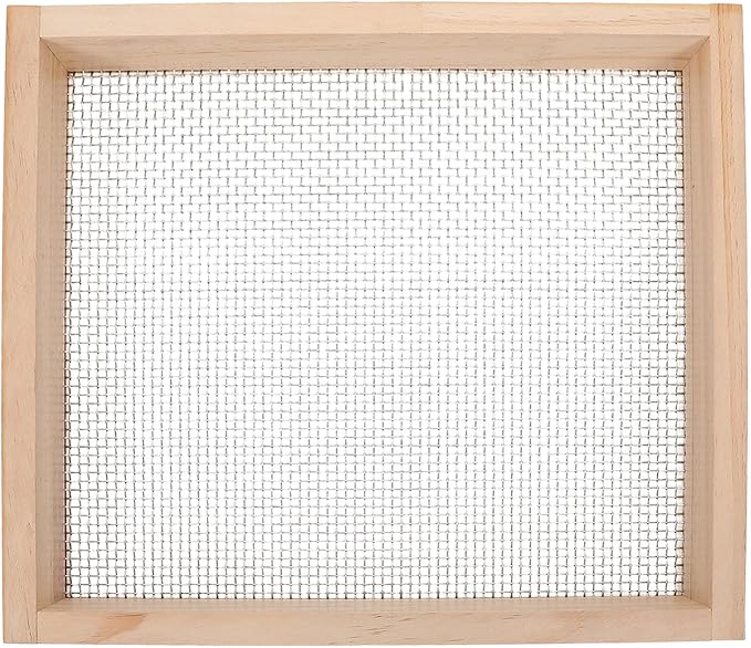 Soil Sifter Wide Size (12. 6x11. 4inches) with 1/8 Inch Mesh Garden Sieve for Dirt Sand Rocks and Compost Mesh Screen