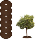 HARFINGTON 6pcs Tree Mulch Ring 32.3 Inch Non-Woven Round Tree Protector Weed Barrier Mat Plant Cover Rings for Weed Grass Control Root Protection Brown