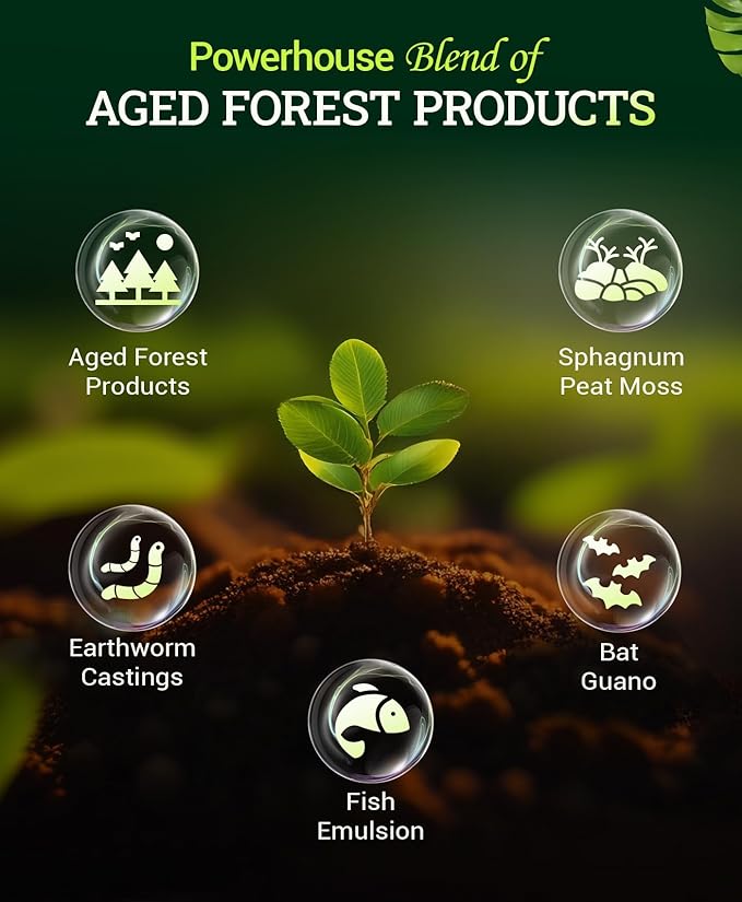 FoxFarm Ocean Forest Potting Soil for Container Gardens - Light Aerated Texture with Fish Meal Crab Meal Earthworm Castings - Houseplant Potting Mix for Seedlings &amp Plant Starts - 2 x 12 Quart
