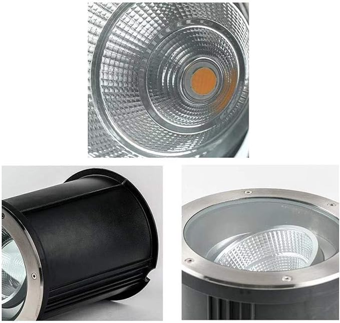 Ground COB Landscape Lights - Buried Lights AC 85-265V Adjustable Lighting Angle Outdoor Recessed LED Spotlight IP67 Waterproof Garden Patio Lawn LED Underground Light(Warm White Light10W)