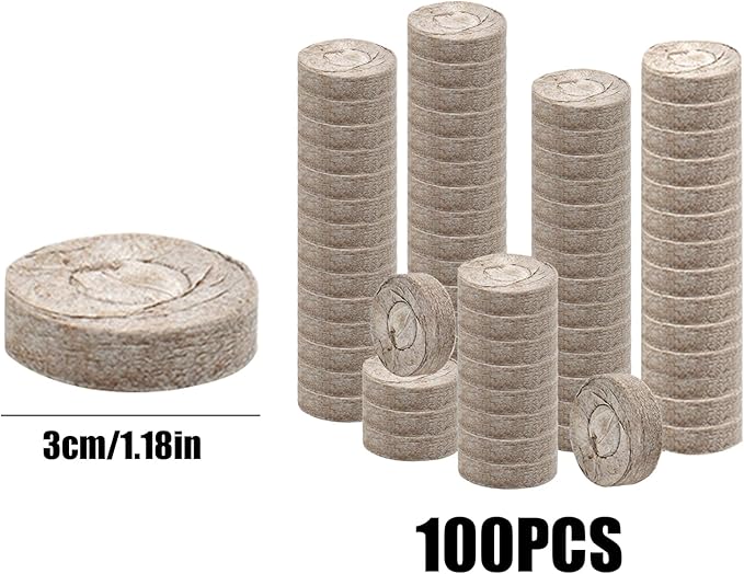 Potting Soil - Organic Peat Rooting Pellets Compressed Plant Fertilizer Discs with Nutrient Rich Formula Fast Expansion Function Ideal for Vegetable Flower Tree Cactus Orchid Bonsai Citrus