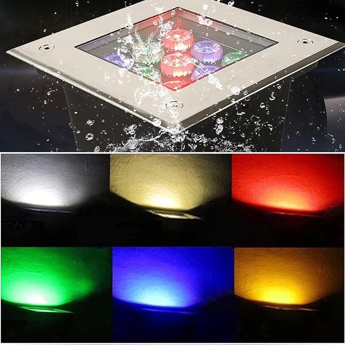 Square LED Recessed Spotlight - Outdoor Waterproof IP67 DC12V Low Voltage for Gardens Terraces Pool Paths Architectural Lighting