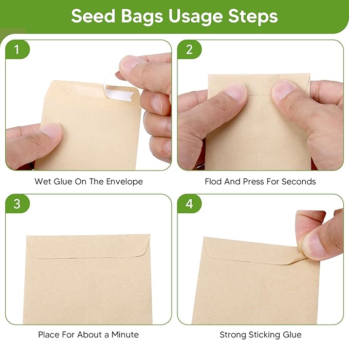 Seed Storage Organizer Box with 4 Compartments Metal Seed Saving Box with Lockable Lid &amp Safety Locks Includes 50 Seed Envelopes 100 Plant Labels 50 Clips &amp Marker (olive green)