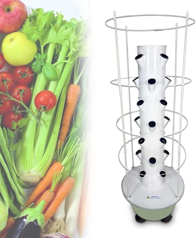 Hydroponics Growing System Smart Garden Planter Hydroponic Tower Indoor Herb Garden Hydroponices Growing Kits with Pump ControllerSeedling Tray B(20Pots)