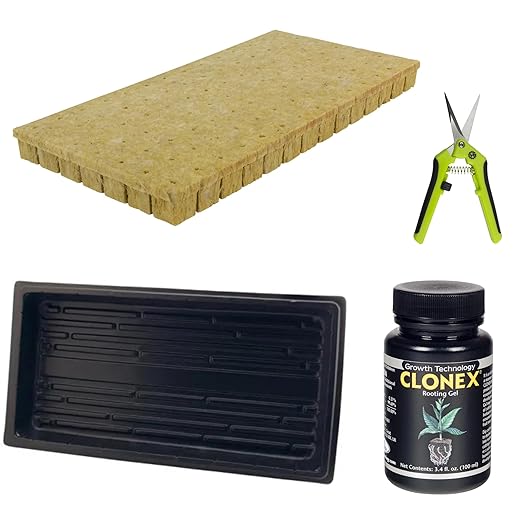 Grodan A-OK 1.5 Seedling/Clone Cubes with Propagation Tray Catch Tray Scissors and Clonex Cloning Gel and Scissors