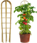 5 Pack 4 Feet U-Shape Bamboo Trellis Natural Bamboo Trellis for Climbing Plants Vegetables Cucumber Tomato Outdoor and Indoor Potted Plants