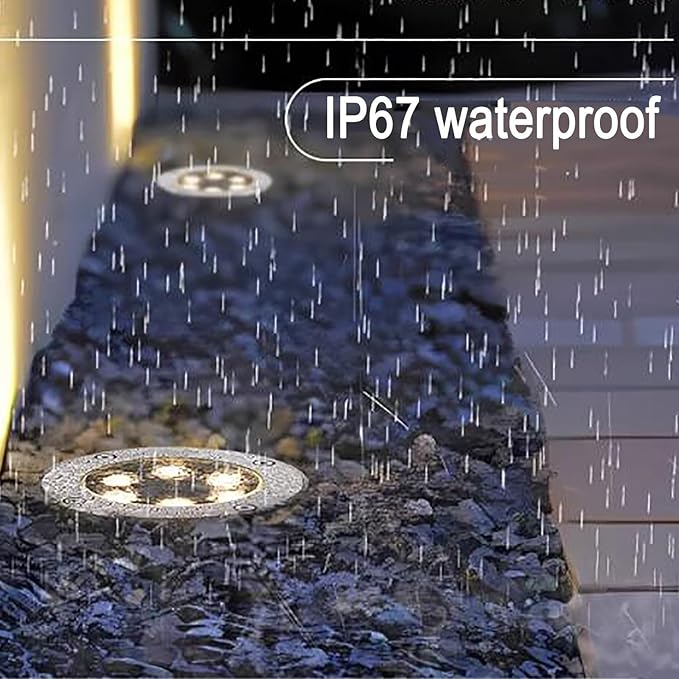 Outdoor Recessed Spot Light - LED Landscape Lights LED Buried Lights IP67 Waterproof Embedded Illumination Path Light AC 220V Round Stainless Steel Ground Spotlight Buried Garden Light(White48w)