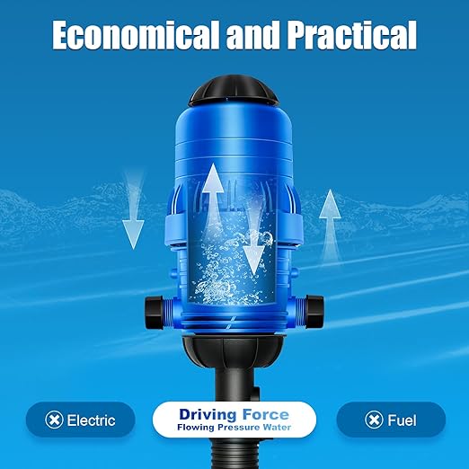 Drip Infusion Fertilizer Machine Proportional Injector Water-Driven Injector Chemical Fertilizer Medicator 0.4-4% Adjustable Fertilizer Injector for Industry Garden Hose Livestock