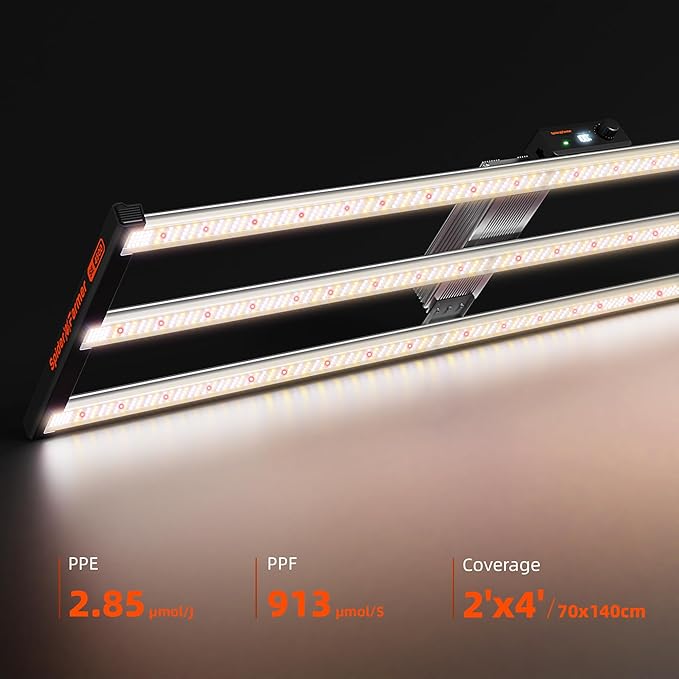Spider Farmer SE4500 320W LED Grow Lights Smart App Control 2X4ft Coverage Full Spectrum Dimmable Bar Style Growing Lamp for Indoor Plants