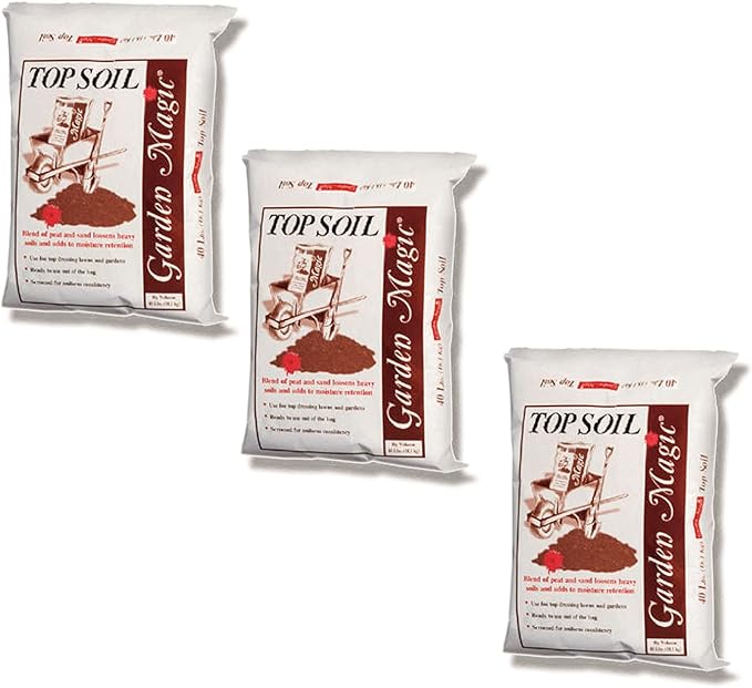 Michigan Peat Garden Magic Indoor and Outdoor Organic Planting Potting Topsoil Mix with Perlite Blend and Moisture Retention 40-Pound Bag (3 Pack)