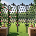 AMAGABELI GARDEN &amp HOME 4 Pack 47” x 16” Garden Trellis for Climbing Plants Outdoor Metal Garden Fencing Decorative Plant Trellis Vegetables and Rose Trellis for Ivy Cucumbers Black