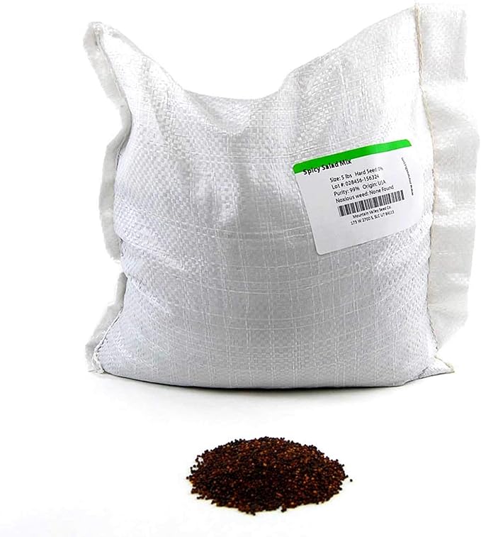 Spicy Salad Mix Micro Greens Seeds: 25 Lb - Bulk Non-GMO Seed Blend: Broccoli Kale Mustard Cabbage Arugula More
