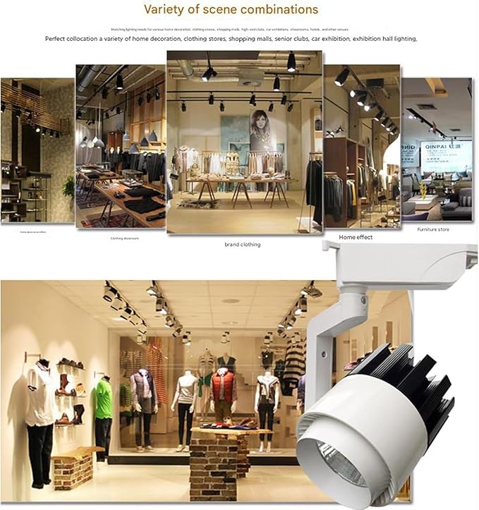 LED Track Light Clothing Store Spotlight Background Wall Showroom SpotlightS Surface-Mounted COB Track Lighting 20W 30W 35W(35wWhite)