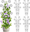 4 Pack 30 Inch Tall Metal Plant Trellis for Climbing Plants Indoor - Rustproof Garden Trellis for Potted Houseplants Sturdy Support for Ivy Pothos Monstera Hoya &amp Flower Vines