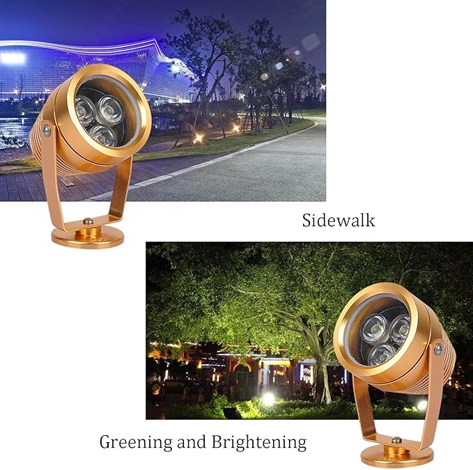 Ground LED Landscape Lights - LED Beam Spotlight Outdoor LED Spotlight IP65 Waterproof Round Wall Lamp Rotatable Decorative Lights/For Pathway Driveway Decks Stair Step Landscape Lighting(Warm