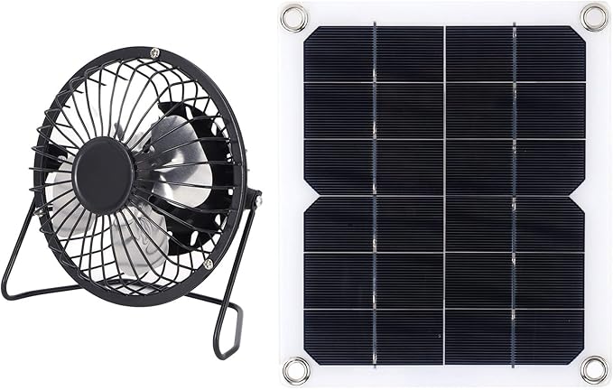 Mini Ventilator Quietly Cools Solar Exhaust Fan Portable for Pet Dog Chicken House