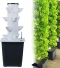 Vertical Tower Flower Pot Hydroponic Planting Kit with Moisture-retaining Pump DIY Hydroponic Farm Equipment Suitable for Fresh Herbs Vegetables and Fruits(20 Holes)