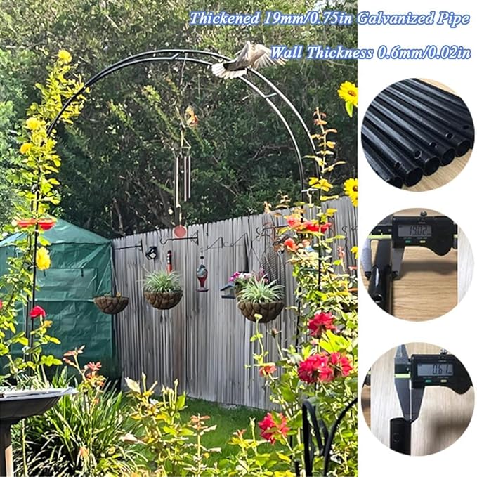 Garden Arch for Climbing Plants Outdoor Arch Trellis Garden Trellis Wedding Arches for Ceremony Christmas Birthday Party Baby Shower Decoration(W 240 x H 250 cm)