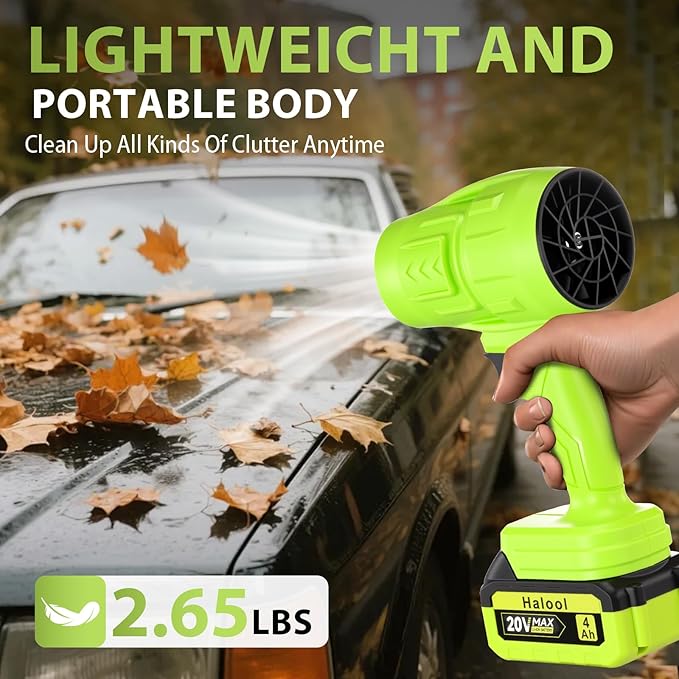 980000 RPM Cordless Leaf Blower - 21V Electric Handheld Leaf Blower with 2 * 4.0Ah Batteries &amp Fast Charger - Lightweight for Patio Lawn Yard Deck Cleaning