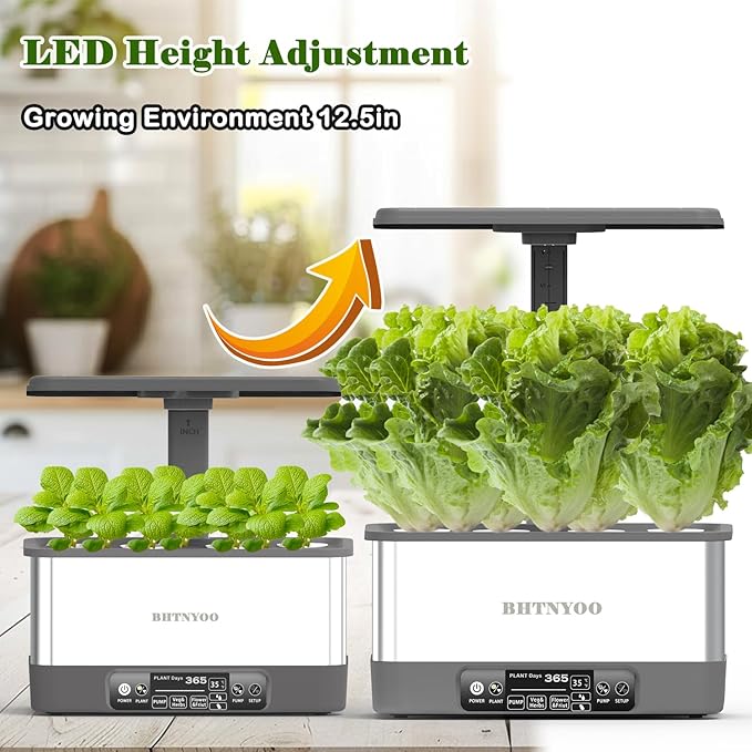 Hydroponics Growing System KitsAPP&ampWiFi 8 Pods Smart Indoor Herbs Garden with 24W Adjustable Height LED Growth Lightsfor Indoor Gardening GiftsVegetables Planter