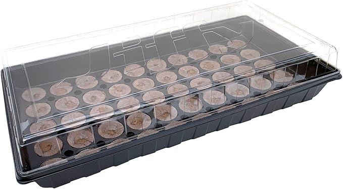 Ferry Morse Your Complete Indoor Seed Starting Kit Including Heat Mat T5 Grow Light Fixture with 50 Cell 42mm Greenhouse