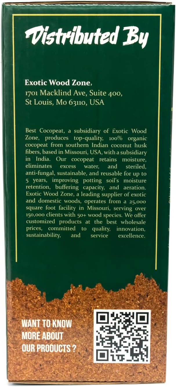 Premium Coco Coir Brick | 11 Pound Coconut Fiber Block | Organic Veggie Mix Coconut Husk Compressed Growing Medium | Perfect As Greenhouses Hydroponics Garden Soil | 100% Organic &amp Eco-Friendly