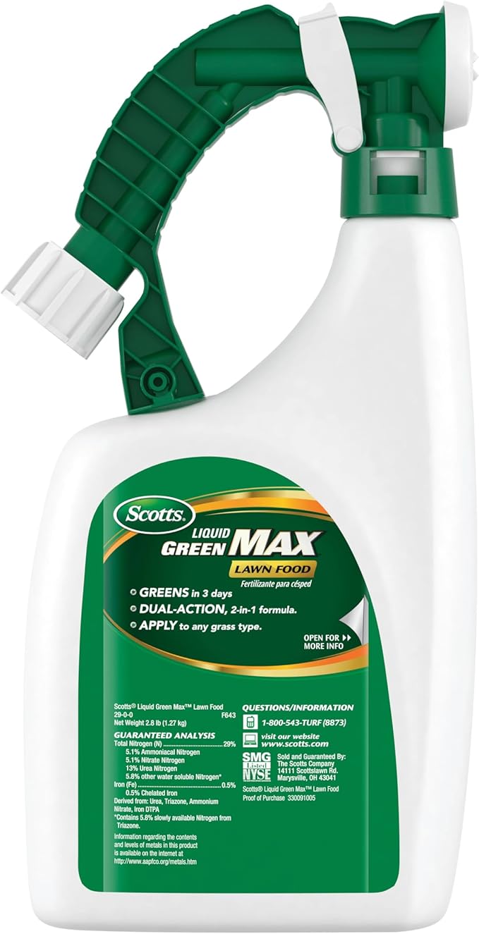 Scotts Liquid Lawn Care Bundle with Turf Builder Lawn Food Turf Builder with Plus 2 Weed Control and Green Max Lawn Food