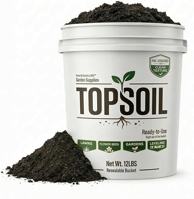 All Purpose Top Soil Pail Garden Potting Soil Indoor Plants Mix and Potting Soil Outdoor Plants Versatile Potting Mix for Flowers Vegetables Shrubs and Landscaping (12 lb)