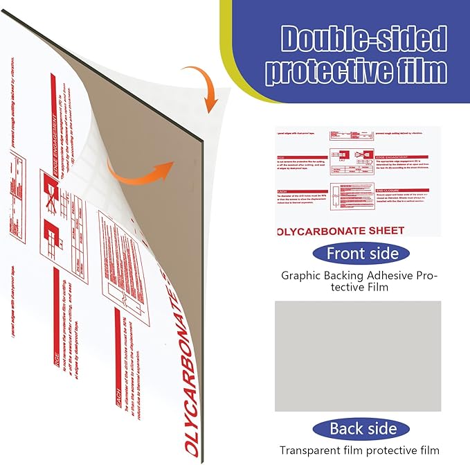 Durable Polycarbonate Roofing Panel - UV Protected &amp Rainproof Brown or Clear Easy-Cut Sheets for Outdoor Patio Balcony Greenhouse Shed Carport Roof Replacement (Brown 2' x 50' x 5/64)