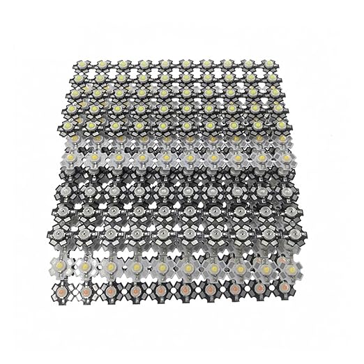 50pcs 1W 3W High Power LED Diodes Cold/Warm White/Red/Green/Blue/Yellow 660nm 445nm Plant Grow Light Source with 20mm Star PCB(Cold White 6500K1W with White PCB)